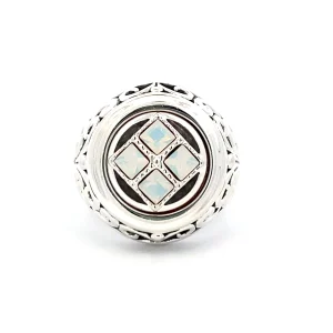 Estate Sterling Silver Kameleon Jewel Pop Button Ring