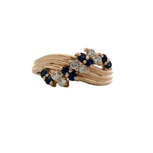 Estate 14K Yellow Gold Blue Sapphire & Diamond Ring – 7 | Beeghly & Co. Jewelers