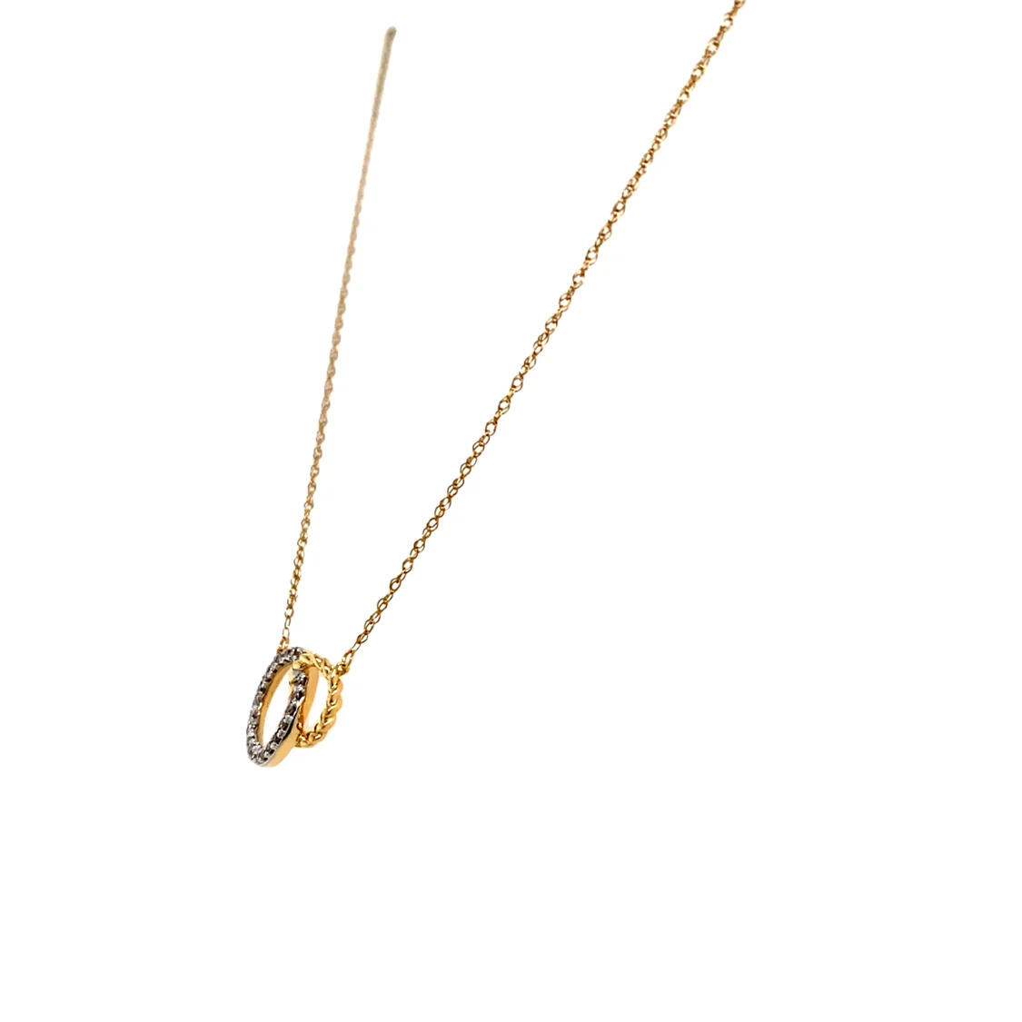 14K Yellow Gold Diamond Double Circle Pendant | Beeghly & Co. Jewelers - Image 4