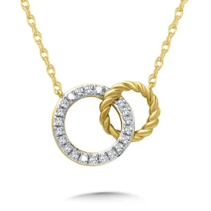 14K Yellow Gold Diamond Double Circle Pendant | Beeghly & Co. Jewelers