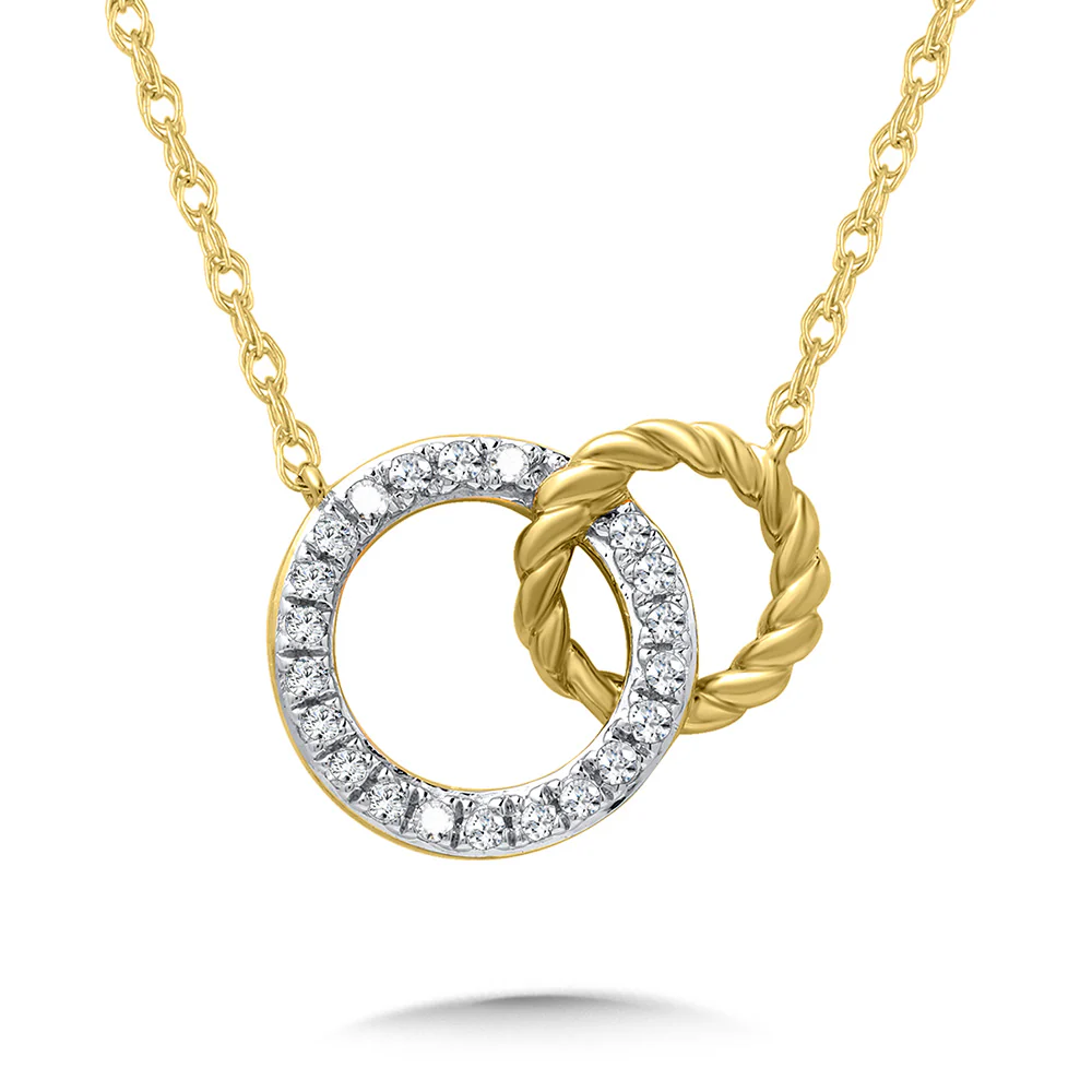 14K Yellow Gold Diamond Double Circle Pendant | Beeghly & Co. Jewelers - Image 2