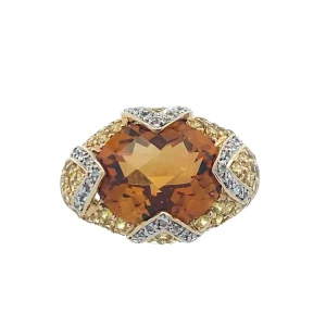 Estate 14K Yellow Gold Le Vian Citrine & Sapphire Ring