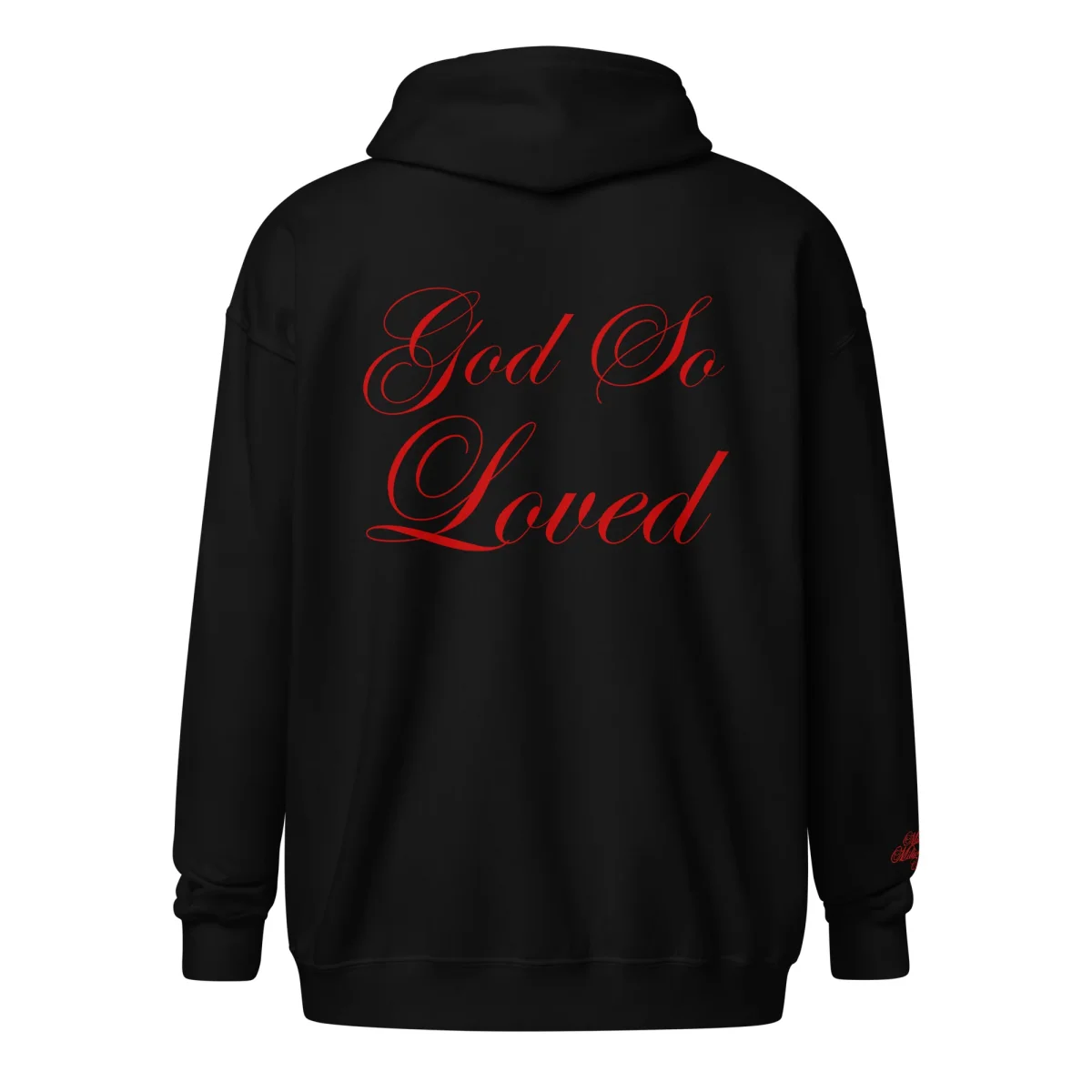 Ministry Millionaires' Club // "God So Loved" Embroidered Zip Up Hoodie - Image 3